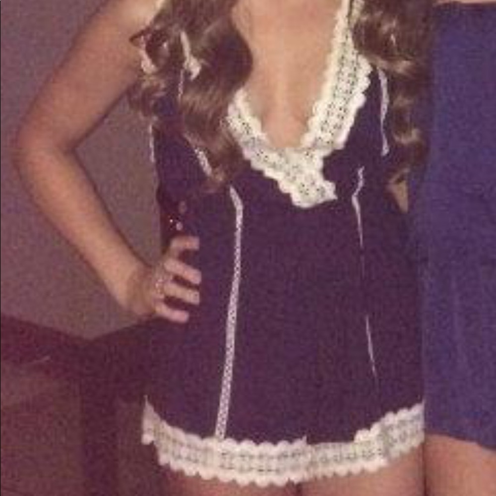 Tobi navy lace romper